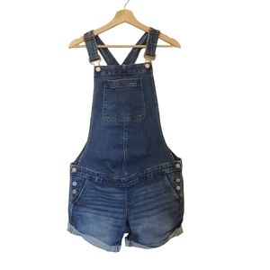 GAP Maternity Blue Denim Short Stretch Overalls One Piece Size Small